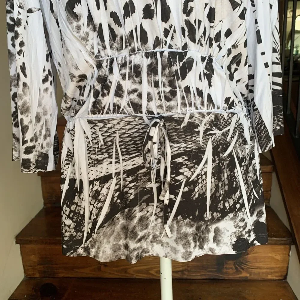 Melissa Paige Y2k Bell Sleeve Paisley Babydoll Slinky Top Soft Grunge Whimsigoth - Picture 3 of 12